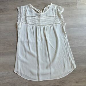 Meadow Rue Cream Lace Accent Blouse size Medium